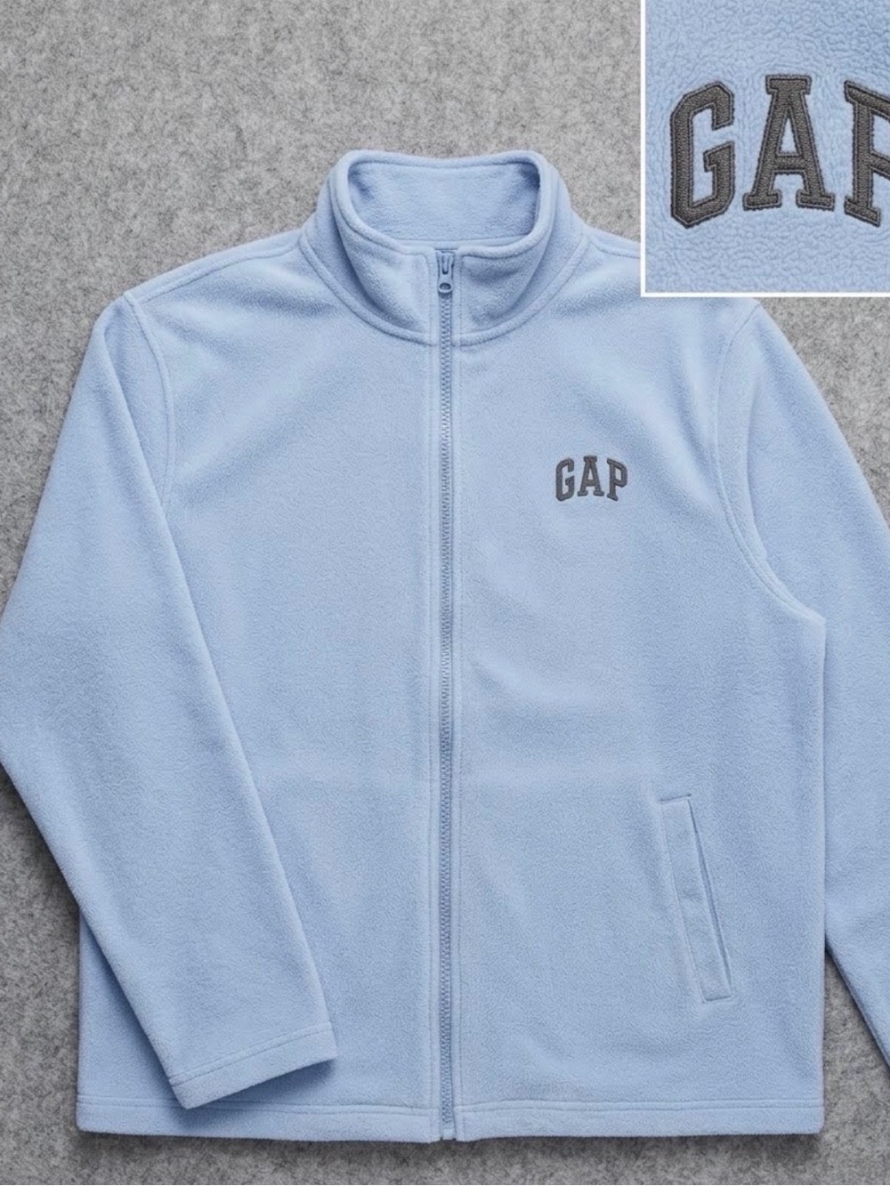 GAP Light Blue Full-Zip Fleece Jacket with Logo